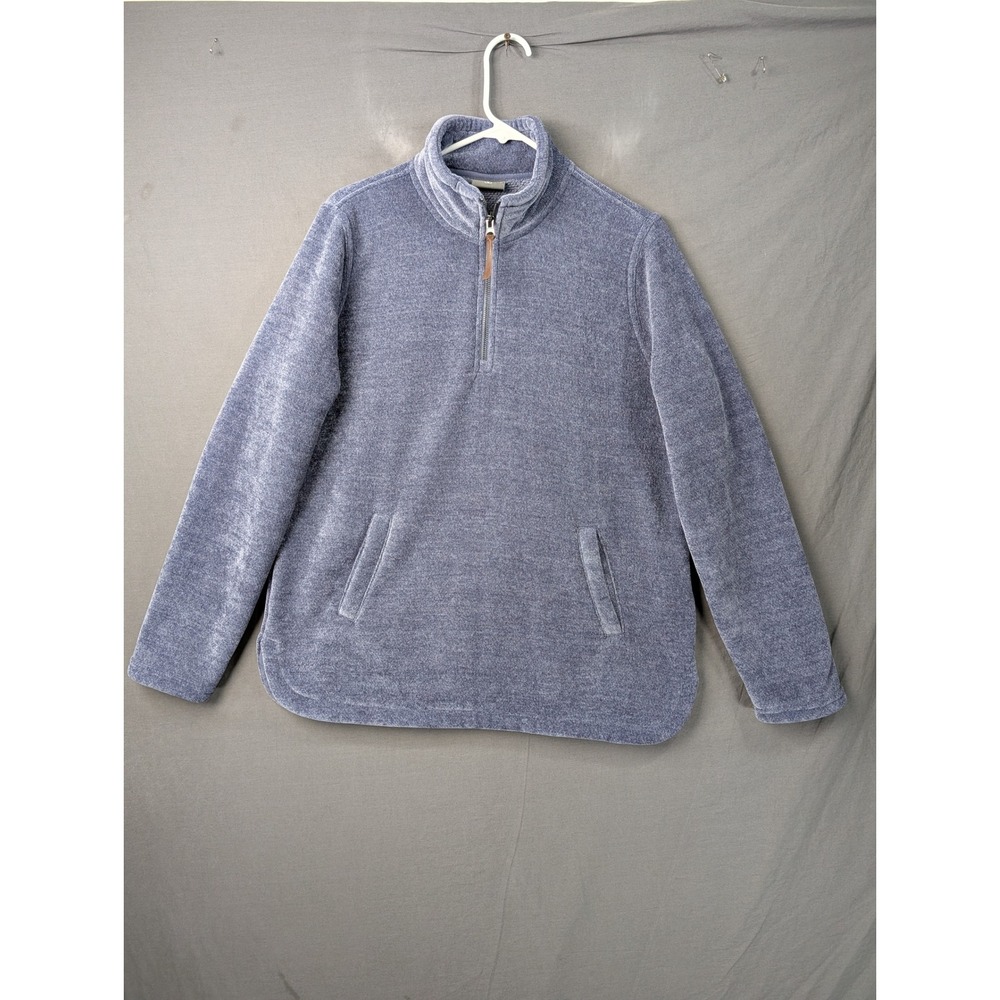 32 Degrees Heat Mens Quarter Zip Fleece Pullover Blue Medium